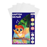 Картон белый А4 10л, Calligrata, 200 г/м², немелованный, односторонний, в папке 127089