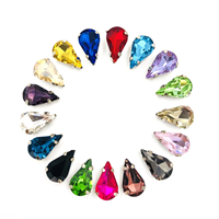 Стразы в цапах пришивные Капля 8*13мм н-р 6шт, цв. красный 124783