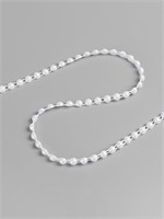 Жемчуг на нитях, с голографией, плоский, 6мм, 1м, белый 127460