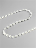 Жемчуг на нитях, плоский, 10мм, 1м, цвет молочный 127461