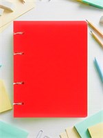 Тетрадь на кольцах Calligrata А5, 120л, в клетку, пластиковая обложка, блок офсет, красная 127478