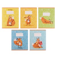 Тетрадь 24л в клетку, Calligrata «Лис», обложка мелованный картон, МИКС 1шт 127479