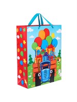 Пакет подарочный «С днём рождения»,31*40*11.5см, Синий трактор 127585