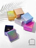 Коробочка подарочная под кольцо, серьги «Голография», 5*5см, (полезная часть 4.5*4.5см) МИКС 1шт 127594