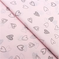 Бумага упаковочная тишью, «Сердечки», 50*70см 17гр, розовая 1 лист 127644