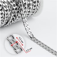 Цепочка д/сумки, железная, 9.5*6.5мм, 1м, цв серебряный 1332