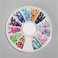 Стразы д/декора, 12 ячеек, 2мм, разноцветные 10502