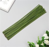 Проволока флористическая в оплетке FIW-0,7мм 40см 30шт зелен. 101441