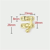 Замок металл д/шкатулок 2,3*8мм + 4 винта, цвет золото 125140