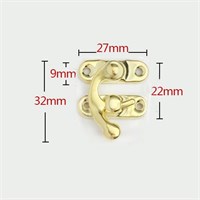 Замок металл д/шкатулок 2,7*9мм + 4 винта, цвет золото 125232