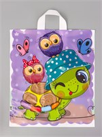 Пакет подарочный «Черепашка» полиэтиленовый, с петлевой ручкой, 42*38см 37мкм 127798