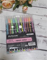Н-р ручек шариковых 12цв  пастель neon color 110178