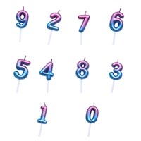Свеча декор цв. градиент космический цифра "8" 6см  110672