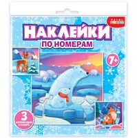 Аппликация наклейками по номерам. Мишки. Лисички. Олени 127888