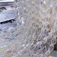 Бусины хрусталь рис 5*7 мм цвет прозрачный бензин 9973