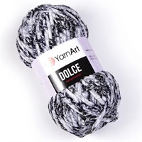 Пряжа "Dolce" 100% микрополиэстер 120м/100гр №801 черный/серый/белый 106978