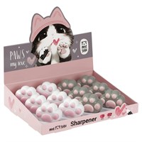 Точилка пластиковая MESHU "Little Paw", 1 отверстие, дисплей бокс, ассорти 107509
