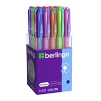 Ручка шариковая Berlingo "I-10 Color" синяя, 0,4мм, корпус ассорти 108831