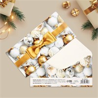 Конверт д/денег «С Новым годом!», ёлочные игрушки, 16.5*8см 128867