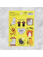 Наклейки детские бумажные «Котики», 11*15.5см 128938