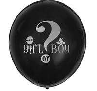 Шарики воздушные 12" Ура! Девочка или Мальчик н-р 6шт черный 101106