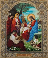 Панна н-р д/вышивки бисером Икона Благословение детей ЦМ-1662  12598