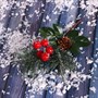 Декор "Зимнее очарование" шишка с ягодками иней 19 см - фото 13775