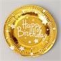 Н-р одноразовых тарелок 23см 10шт Happy birthday, цвет золото 13042 - фото 15558