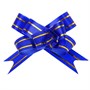 бант-бабочка 2,8*44см цвет синий с золотыми полосками - фото 18259