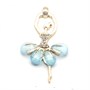 Подвеска Балерина, золот.голубой 58*32мм, 1 шт  108732 - фото 21200