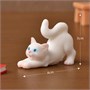 Кот белый потягивается мини-фигурка 3*4см 112404 - фото 25623