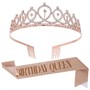 Н-р праздничный тиара и лента "Birthday Queen", цв роз. золото 113256 - фото 26637