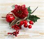 Декор "Зимняя магия" цветок ягоды листья 21см - фото 26951