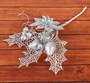 Декор "Зимние мечты" лилия, 20см, серебро - фото 26982