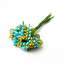 Бутоньерка букет капли-тычинки желтый с голубым - фото 34705