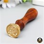 Печать д/сургуча с деревянной ручкой "Череп и кости" 9*2,5*2,5см 125417 - фото 42489