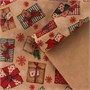 Бумага упаковочная новогодняя крафтовая «Подарки», 70*100см 126187
