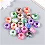 Бусины д/творчества пластик «Колечки мрамор», цветные 20гр, 0.8*1.4*1.4см 126203