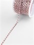 Цепь со стразами, металл, стекло, 3мм, SS12, 1м, розовая 126643