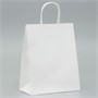 Пакет крафт без печати, белый, круглая ручка 22*12*28см 126990