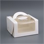 Коробка под бенто-торт с окном, белая, 14*14*8см 127648